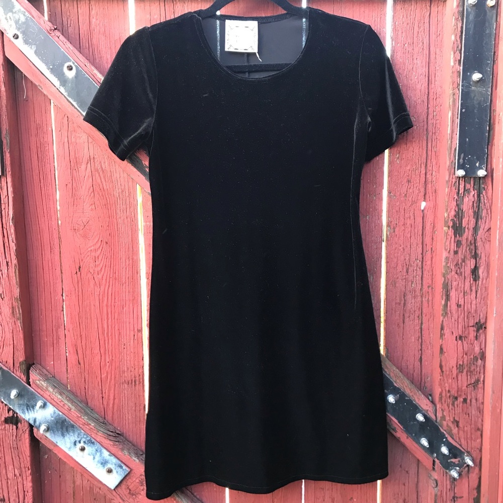 Black Velvet T Shirt Dress